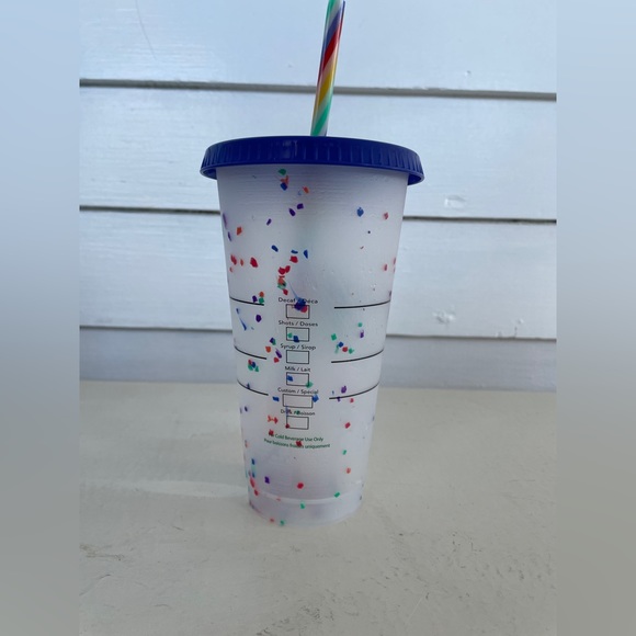 3/25 Starbucks 2020 Confetti Pride Cold Cup with Rainbow Straw - Picture 2 of 5